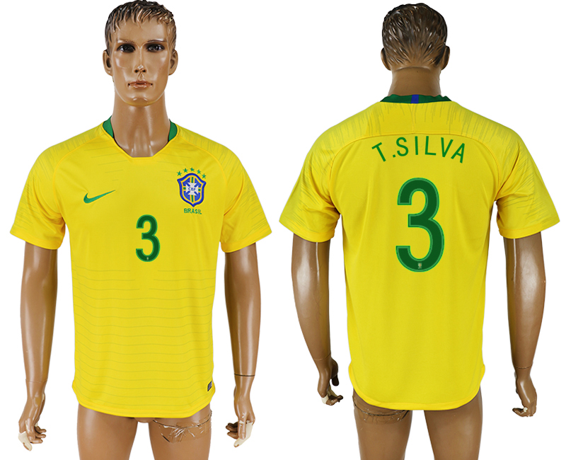 2018 FIFA WORLD CUP BRAZIL #3 T.SILVA  Maillot de foot